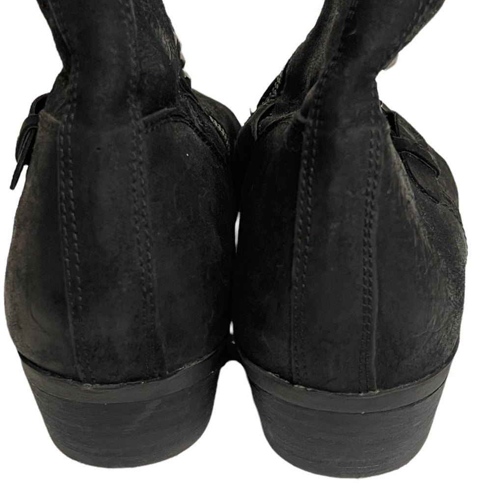 LAUREN Ralph Lauren Studded Booties Leather Moto Size 10 - Picture 3 of 6